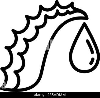 Aloe Vera Drop-Symbol. Kontur Aloe Vera Tropfenvektor-Symbol für Webdesign isoliert auf weißem Hintergrund. Aloe Vera Drop-Symbol, Umrissstil Stock Vektor