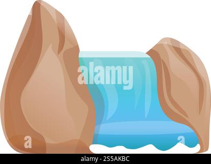 Symbol „Lake Cascade“. Karikatur des See-Kaskadenvektorsymbols für Webdesign isoliert auf weißem Hintergrund. Seekaskade-Ikone im Cartoon-Stil Stock Vektor