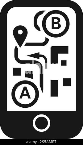 Smartphone-Navigationssymbol. Einfache Illustration des Vektorsymbols für Smartphone-Navigation für Web-Design isoliert auf weißem Hintergrund. Smartphone-Navigationssymbol, einfacher Stil Stock Vektor