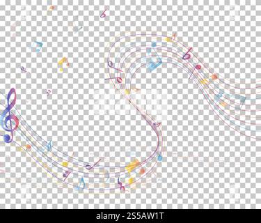 Noten Hintergrund. Transparency Raster Design. Vector Illustration. Stock Vektor