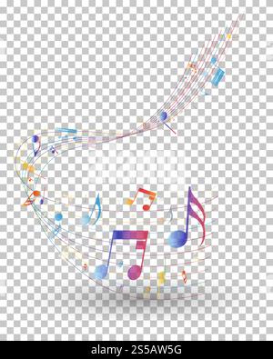 Noten Hintergrund. Transparency Raster Design. Vector Illustration. Stock Vektor
