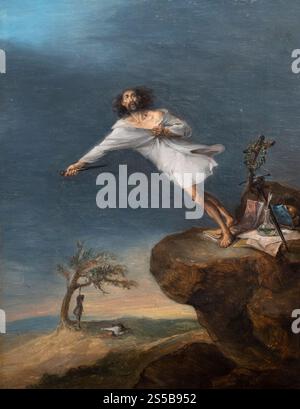 Leonardo Alenza (1807-1845), Satire des romantischen Suizids um 1839. Sátira del suicidio romántico (Los románticos o Suicida). Öl auf Leinwand. Stockfoto