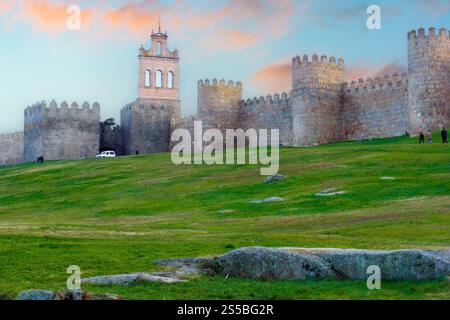 Stadtmauer in avila, spanien Stockfoto