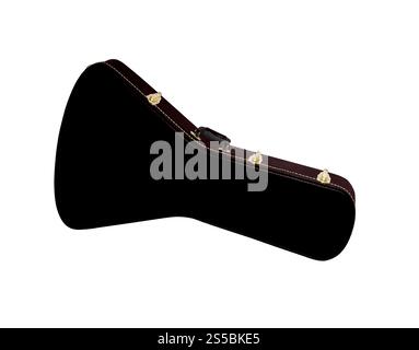 Gitarrengehäuse isoliert auf weißem Hintergrund. Gitarrengehäuse isoliert auf weiß Stockfoto