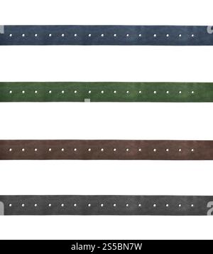 Ledergürtel isoliert auf weißem Hintergrund. Ledergürtel Stockfoto