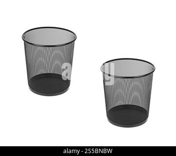Leerer Papierkorb isoliert auf weißem Hintergrund. Papierkorb leeren Stockfoto