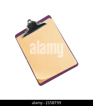 Tablette mit Farbpapper isoliert auf weißem Hintergrund. Tablette mit Farbpapper isoliert auf weiß Stockfoto