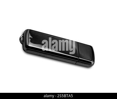 USB-Flash-Laufwerk auf weißem Hintergrund isoliert. USB-Flashlaufwerk auf der weißen Seite Stockfoto
