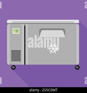 Symbol für Gefrierschrank. Flache Illustration des Gefriergerätes Vektorsymbol für Webdesign. Symbol für Gefrierschrank, flacher Stil Stock Vektor