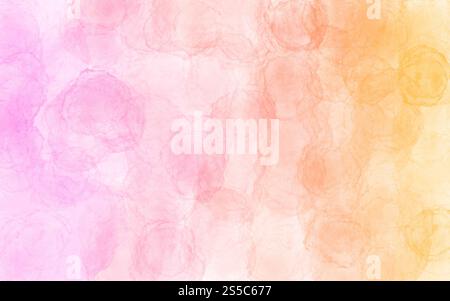 Aquarellfarbe heller Pastellhintergrund. Rosafarbener und gelber Verlauf. Stockfoto