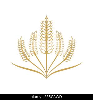 Weizen-Logo-Vorlage Vektor-Illustration Design Stockfoto