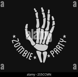 Halloween stilvolles Logo Schwarze Vektor-Illustration für Karte, Einladung und Banner. Isoliert auf weißem Hintergrund. Happy Halloween Logo mit geschwungenen Kürbissen Stock Vektor