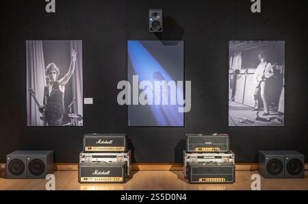Christie's, London, Großbritannien. Januar 2025. Die Londoner Auktion des mehrfach-Grammy-Preisträgers Jeff Beck (1944–2023) – Gitarrensammlung findet am 22. Januar 2025 statt. Dieser einzigartige Verkauf von über 130 Gitarren, Amps und „Werkzeugen des Handels“, den Jeff während seiner fast sechs Jahrzehnte langen Karriere spielte, von The Yardbirds im Jahr 1965 bis zu seiner letzten Tour im Jahr 2022. Quelle: Malcolm Park/Alamy Live News Stockfoto