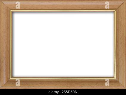 Leerer Bilderrahmen mit freiem Platz im Inneren, isoliert auf Weiß Stockfoto