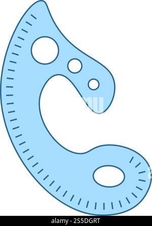 Maßgeschneiderte Templet Symbol. Dünne Linie mit blauer Füllung Design. Vector Illustration. Stock Vektor