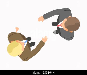 Geschäftsleute, die bereit sind, sich mit der Hand zu rütteln und den Vektor zu vereinbaren. Isolierte Kollegen, die formelle Kleidung, Anzüge und Krawatten tragen. Treffen und Konferenz von Geschäftsleuten und Parthnern, zeitgenössischen und erfolgreichen Männern. Geschäftsleute, die bereit sind, sich mit der Hand zu rütteln und den Vektor zu vereinbaren Stock Vektor