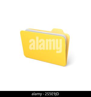 Symbol für Dateiordner isoliert auf weißem Hintergrund. 3D-Abbildung. Stockfoto