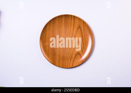 Holzplatte von oben Stockfoto