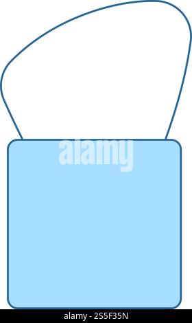 Bis Bürste Symbol machen. Dünne Linie mit blauer Füllung Design. Vector Illustration. Stock Vektor