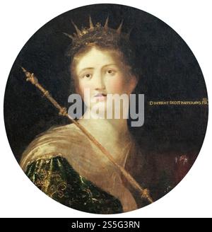 Königin Margaret von Schottland alias Saint Margaret of Scotland (ca. 1045–1093), alias Margaret of Wessex, englische Prinzessin und Königin Consort von Schottland 1070–1093, Porträtgemälde in Öl von Juan de las Roelas, ca. 1605 Stockfoto