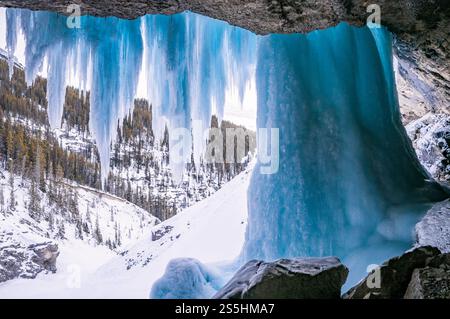 Frozen Panther Falls, Winter, Banff National Park, Alberta, Kanada Stockfoto