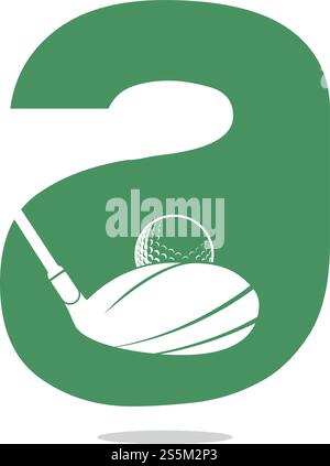 Anfangsbuchstabe Ein Golf-Vektor-Logo-Design. Golfclub-Inspiration-Logo. Stock Vektor