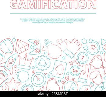 Hintergrund der Gamifizierung. Geschäftsregeln für Arbeiter Spiel Leistung Arbeit Motivationsvektor Konzeptbild. Illustration von Bannerspielen und Belohnung für geschäftliche Wettbewerbe. Hintergrund der Gamifizierung. Geschäftsregeln für Arbeiter Spiel Leistung Arbeit Motivationsvektor Konzeptbild Stock Vektor