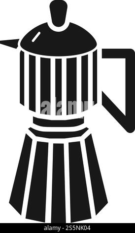 Symbol für Kaffeekessel. Einfache Illustration des Vektorsymbols des Kaffeekessels für Webdesign isoliert auf weißem Hintergrund. Symbol für Kaffeekessel, einfacher Stil Stock Vektor