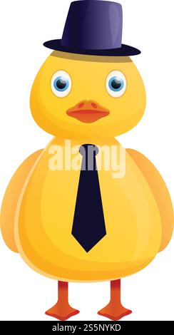 Elegante Ente-Ikone. Cartoon der Ente elegante Vektor-Symbol für Web-Design isoliert auf weißem Hintergrund. Ente elegante Ikone im Cartoon-Stil Stock Vektor