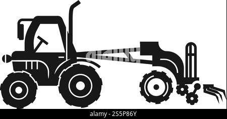 Symbol für moderne Traktormaschinen. Einfache Illustration des modernen Traktormaschinenvektorsymbols für Webdesign isoliert auf weißem Hintergrund. Moderne Traktormaschinen, einfacher Stil Stock Vektor