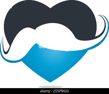 Ich liebe Schnurrbart-Vektor-Symbol-Design. Movember Cancer Awareness Vektor-Symbol. Movember Awareness Month. Stock Vektor