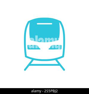 Symbol für das vordere Profil des Trainers. Isoliert auf weiß. Blaue Symbolgruppe. Stock Vektor