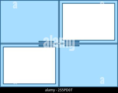 Wall Cabinet Icon. Dünne Linie mit blauer Füllung Design. Vector Illustration. Stock Vektor