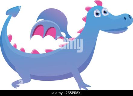 Lustiges Drachensymbol. Cartoon des lustigen Drachenvektorsymbols für Webdesign isoliert auf weißem Hintergrund. Lustige Drachen-Ikone, Cartoon-Stil Stock Vektor