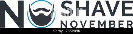 No Shave Novembertypografisches Vektordesign. Vektor-Poster oder Banner für No Shave Social Solidarity Novemberveranstaltung gegen Prostatakrebs des Mannes. Stock Vektor