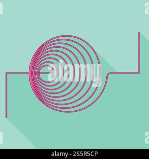 Symbol für dünne Spule. Flache Abbildung des Symbols für dünne Spulenvektoren für Webdesign. Symbol für dünne Spule, flach Stock Vektor