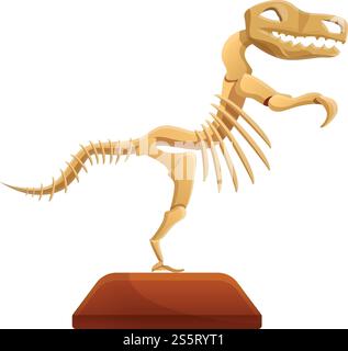 Dinosaurier Skelett-Symbol. Cartoon von Dinosaurier Skelett Vektor Symbol für Web Design isoliert auf weißem Hintergrund. Dinosaurier Skelett-Ikone, Cartoon-Stil Stock Vektor