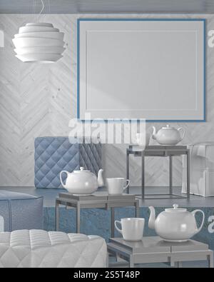 Bilderrahmen mit Polstermöbeln im Wohnzimmer Stockfoto