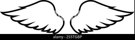 Flügel des Vogels Devil Angel Paar die Tierversuche teil Fliegen Konzept Freiheit Idee Symbol outline Schwarz Vector Illustration Flat Style einfach Bild verbreiten Stock Vektor
