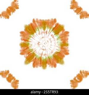 Stoff Tie Dye Gestreifte Muster Tinte Hintergrund Böhmische Spirale. Hippie Dye Draw Tiedye Swirl Shibori Tie Dye abstraktes Batik nahtloses Muster trendy Stockfoto