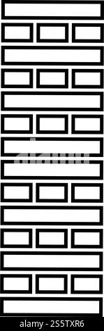 Ziegelsäule Blöcke im Stapel Jenga Spiel für zu Hause Erwachsene und Kinder Freizeit Brettspiele Holzblock Icon Umriss schwarze Farbe Vektor Illustration flache Stil einfaches Bild Stock Vektor