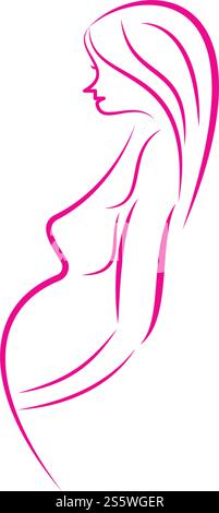 Schönheit schwangere Frauen Vektor-Symbol Vorlage Stock Vektor