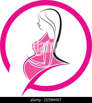 Schönheit schwangere Frauen Vektor-Symbol Vorlage Stock Vektor