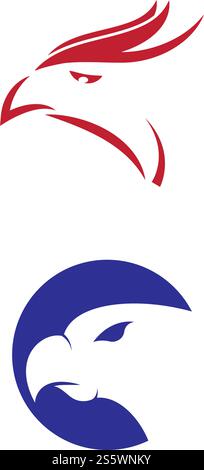 Falcon Eagle birdWave Logo Vorlage Vektor Symbol Natur Stock Vektor