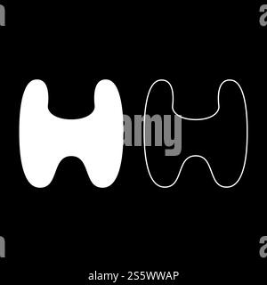 Schilddrüse Struma Organ des Menschen Anatomie des Menschen Symbol outline weiß Farbe Vektor-illustration Flat Style simple Image Stock Vektor