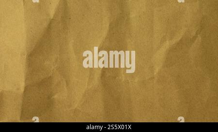 Hintergrund der Papierstruktur recyceln. Zerknitterter Hintergrund aus altem Kraftpapier mit abstrakter Form und Raumpapier für hohe Textauflösung. Stockfoto