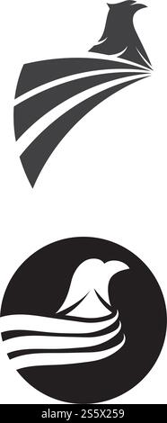Falcon Eagle birdWave Logo Vorlage Vektor Symbol Natur Stock Vektor