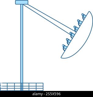 Boot das Karussell Symbol. Dünne Linie mit blauer Füllung Design. Vector Illustration. Stock Vektor