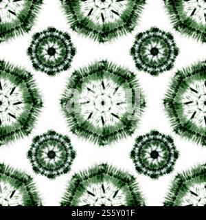 Künstlerische Stoff Tie Dye Gestreifte Muster Tinte Hintergrund Böhmische Spirale. Hippie Dye Draw Tiedye Swirl Shibori Tie Dye abstraktes nahtloses Batikmuster Stockfoto