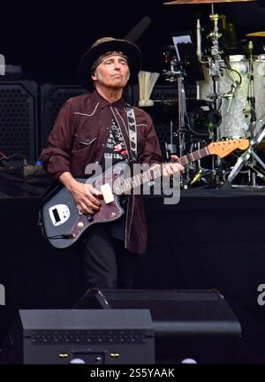 London, UK - 8. Juli 2023: Bruce Springsteen und die E Street Band treten bei American Express British Summer time in Hyde Park auf Stockfoto